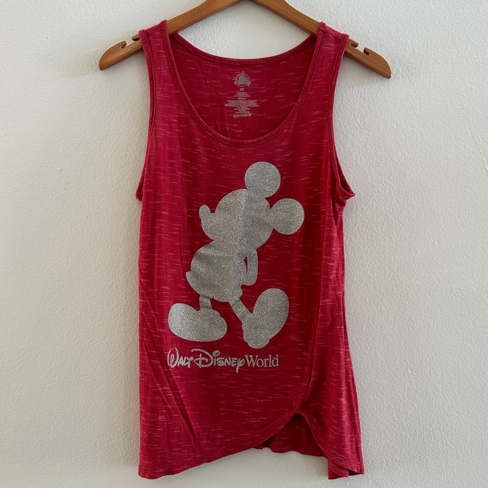 Disney Parks Mickey Mouse Red Heathered Graphic Tank Top, Women’s XS